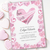 愛はエアピンクラブハートブライダルシャワー 招待状