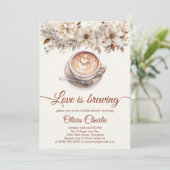 愛はエレガント醸造ブライダルシャワーコーヒー 招待状 (スタンド正面)
