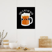 愛はエール我々はビールプンおもしろいダークBGが必要 ポスター (キッチン)