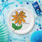 愛はオレンジ色の黄色に成長フローラ ペーパープレート (パーティー)