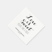 愛はカスタム白と黒の結婚甘い スタンダードカクテルナプキン (角)