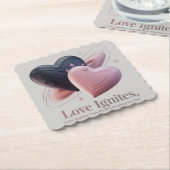 愛はカップルのコースターに点火 ペーパーコースター (アングル)