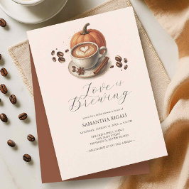 愛はカボチャのスパイスコーヒーの醸造ブライダルシャワー 招待状