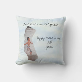 愛はカリフォルニアに住む州の形をしたカスタム写真 クッション