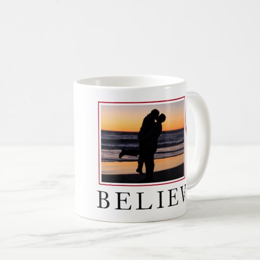 愛はクリスチャンの写真を必パーソナライズされたず失う コーヒーマグカップ (正面右)