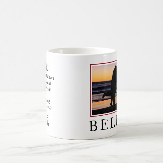 愛はクリスチャンの写真を必パーソナライズされたず失う コーヒーマグカップ (中央)