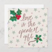 愛はクリスマスの贈もっとも偉大り物である ノートカード (正面/裏面)