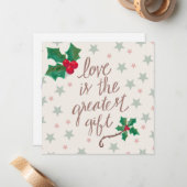 愛はクリスマスの贈もっとも偉大り物である ノートカード (正面/裏面インサイチュ)