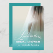 愛はグラデーションな空気ブライダルシャワー|のティール(緑がかった色)にあります 招待状 (正面/裏面)