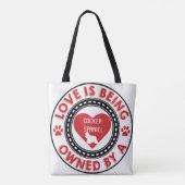 愛はコッカースパニエル犬が所有している トートバッグ (裏面)