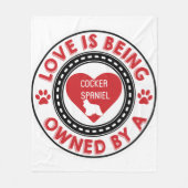 愛はコッカースパニエル犬が所有している フリースブランケット (正面)