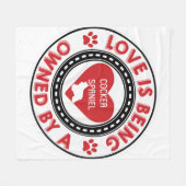 愛はコッカースパニエル犬が所有している フリースブランケット (正面(横))