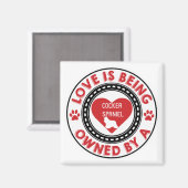 愛はコッカースパニエル犬が所有している マグネット (正面/裏面)