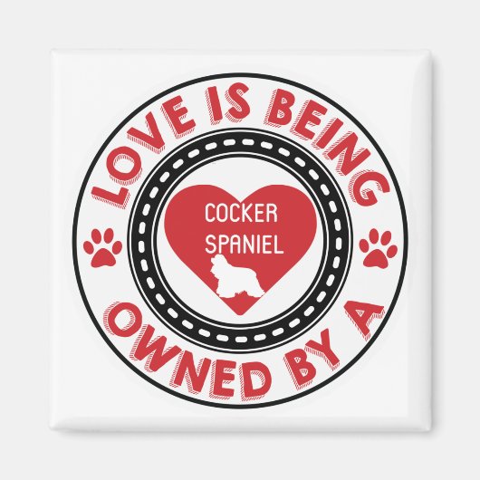 愛はコッカースパニエル犬が所有している マグネット (正面)