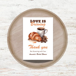 愛はコーヒーの醸造フランスのブライダルシャワー サンキューカード