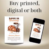 愛はコーヒーの醸造フランスのブライダルシャワー 招待状