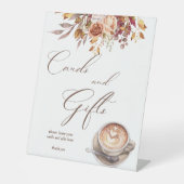 愛はコーヒーの醸造ブライダルシャワーギフトテーブル 台座サイン (正面)