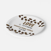 愛はコーヒーをテーマにしたブライダルシャワー ペーパープレート (アングル)