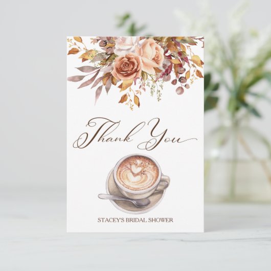愛はコーヒーを淹れる 秋のブライダルシャワー サンキューカード (スタンド正面)