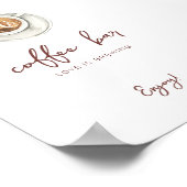 愛はコーヒーを醸造しているバーサイン ポスター (角)