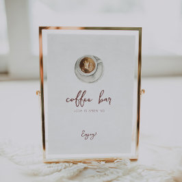 愛はコーヒーを醸造しているバーサイン ポスター