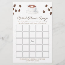 愛はコーヒーを醸造しているブライダルシャワービンゴゲーム