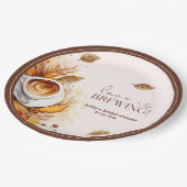 愛はコーヒーを醸造しているブライダルシャワーブランチ ペーパープレート (アングル)