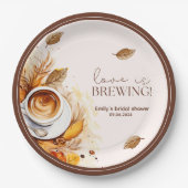 愛はコーヒーを醸造しているブライダルシャワーブランチ ペーパープレート (正面)