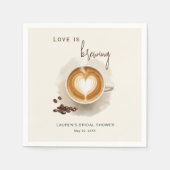 愛はコーヒーを醸造しているブライダルシャワー スタンダードカクテルナプキン (正面)
