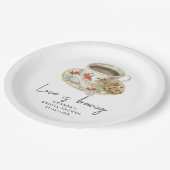 愛はコーヒーを醸造しているブライダルシャワー ペーパープレート (アングル)