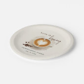 愛はコーヒーを醸造しているブライダルシャワー ペーパープレート (アングル)