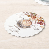 愛はコーヒーを醸造している秋ブライダルシャワーの好意 ペーパーコースター (アングル)