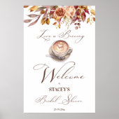 愛はコーヒーを醸造している秋ブライダルシャワー歓迎 ポスター (正面)