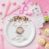 愛はコーヒーを醸造している秋ブライダルシャワー ペーパープレート (パーティー)