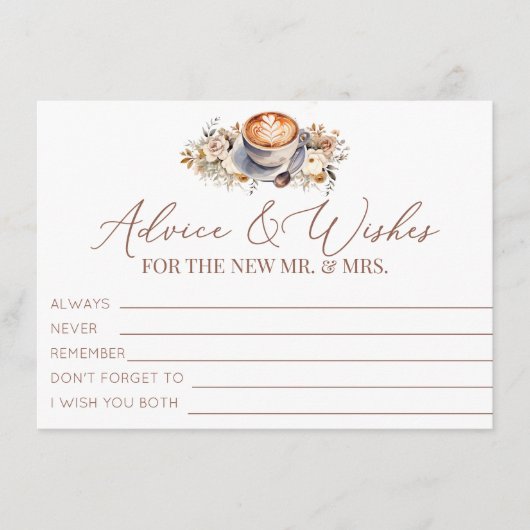 愛はコーヒーを醸造するアドバイスと願い エンクロージャーカード (正面)