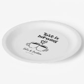 愛はコーヒーを醸造/ティーナプキン ペーパープレート (アングル)