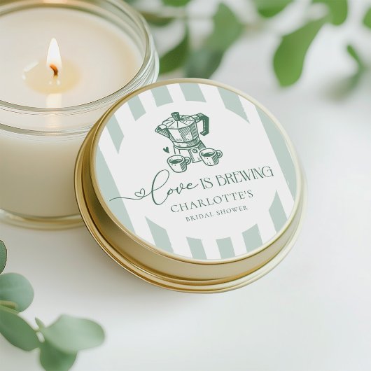 愛はコーヒーモダンブライダルシャワー ラウンドシール