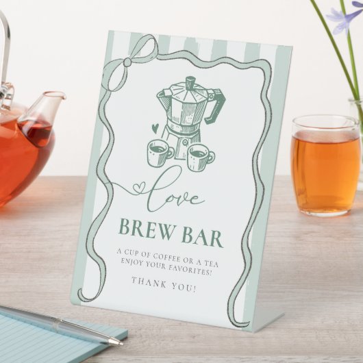 愛はコーヒーモダンブライダルシャワー 台座サイン (インサイチュ)