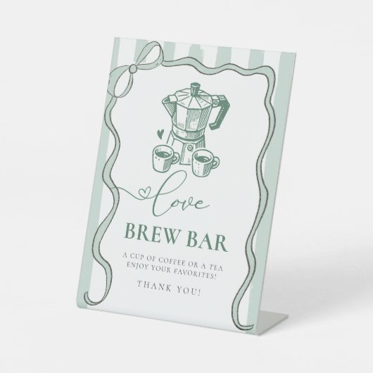愛はコーヒーモダンブライダルシャワー 台座サイン (正面)