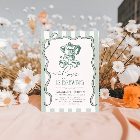 愛はコーヒーモダンブライダルシャワー 招待状