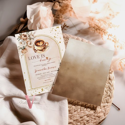 愛はコーヒー愛好家を醸造しているブライダルシャワー招待状 招待状