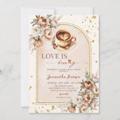 愛はコーヒー愛好家を醸造しているブライダルシャワー招待状 招待状 (正面)