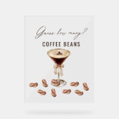 愛はコーヒー豆の数を推測 アクリルサイン (正面)