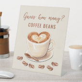 愛はコーヒー豆の数を推測 台座サイン (インサイチュ)