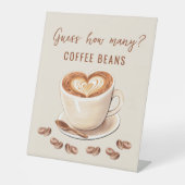 愛はコーヒー豆の数を推測 台座サイン (正面)