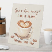 愛はコーヒー豆の数を推測 台座サイン (インサイチュ)