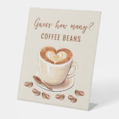 愛はコーヒー豆の数を推測 台座サイン (正面)