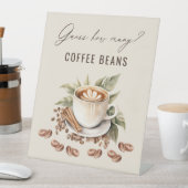 愛はコーヒー豆の数を推測 台座サイン (インサイチュ)