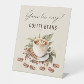 愛はコーヒー豆の数を推測 台座サイン (正面)