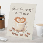 愛はコーヒー豆の数を推測 台座サイン (インサイチュ)